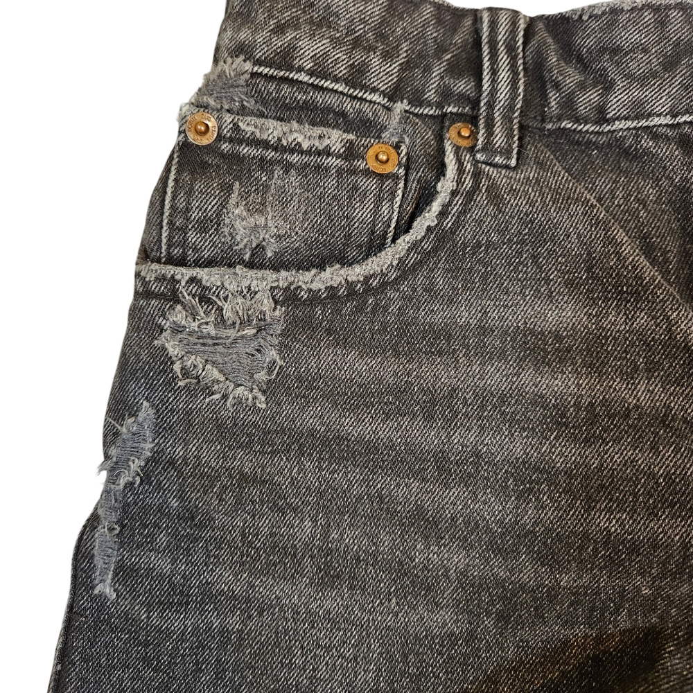 Zara Distressed Jean Cut Off Shorts, Black, US Size 2 - Picture 4 of 11